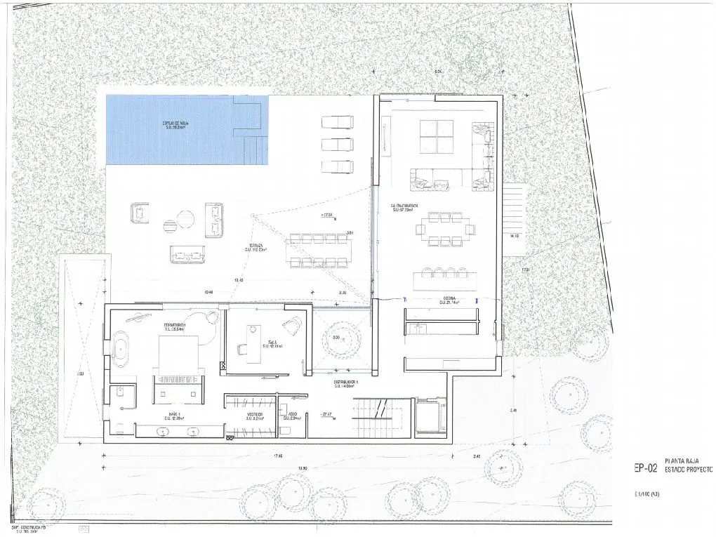 Grund med byggeprojekt af en moderne villa-7