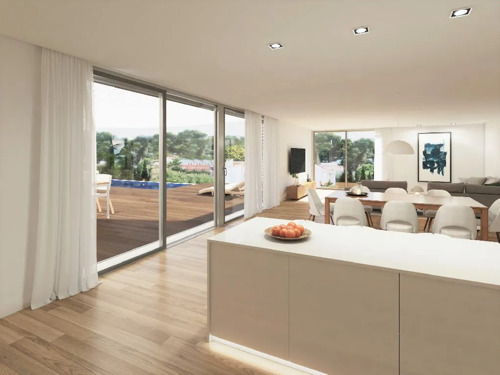 Grund med byggeprojekt af en moderne villa-4