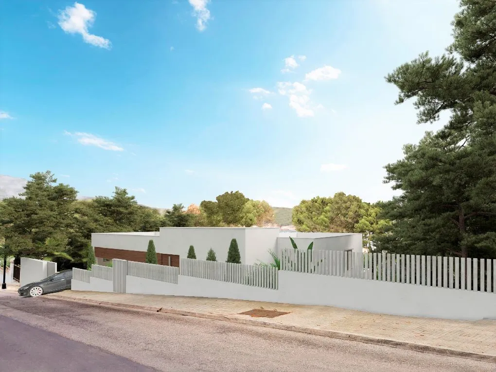 Grund med byggeprojekt af en moderne villa-5