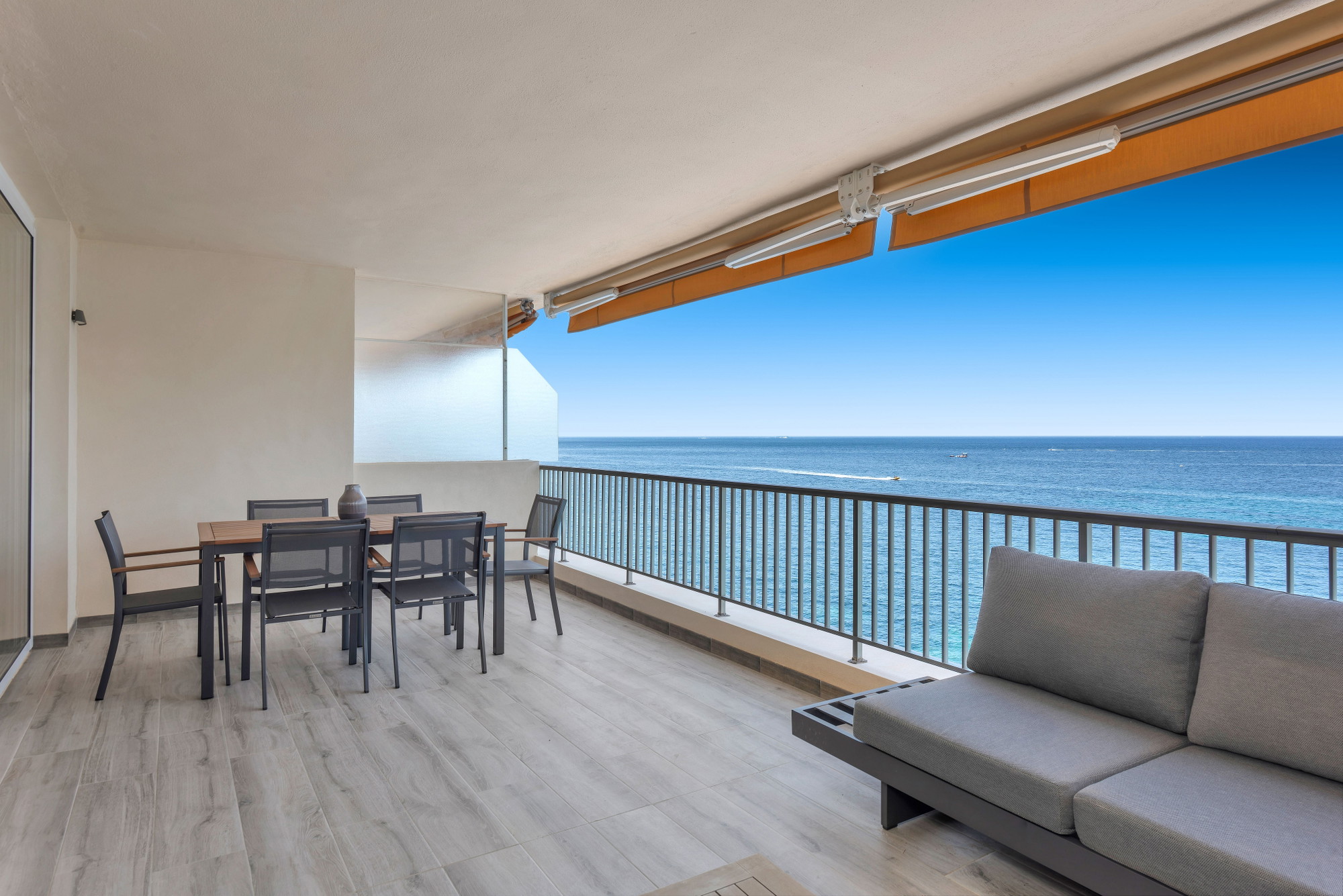 Modern seafront apartment with stunning Mediterranean views