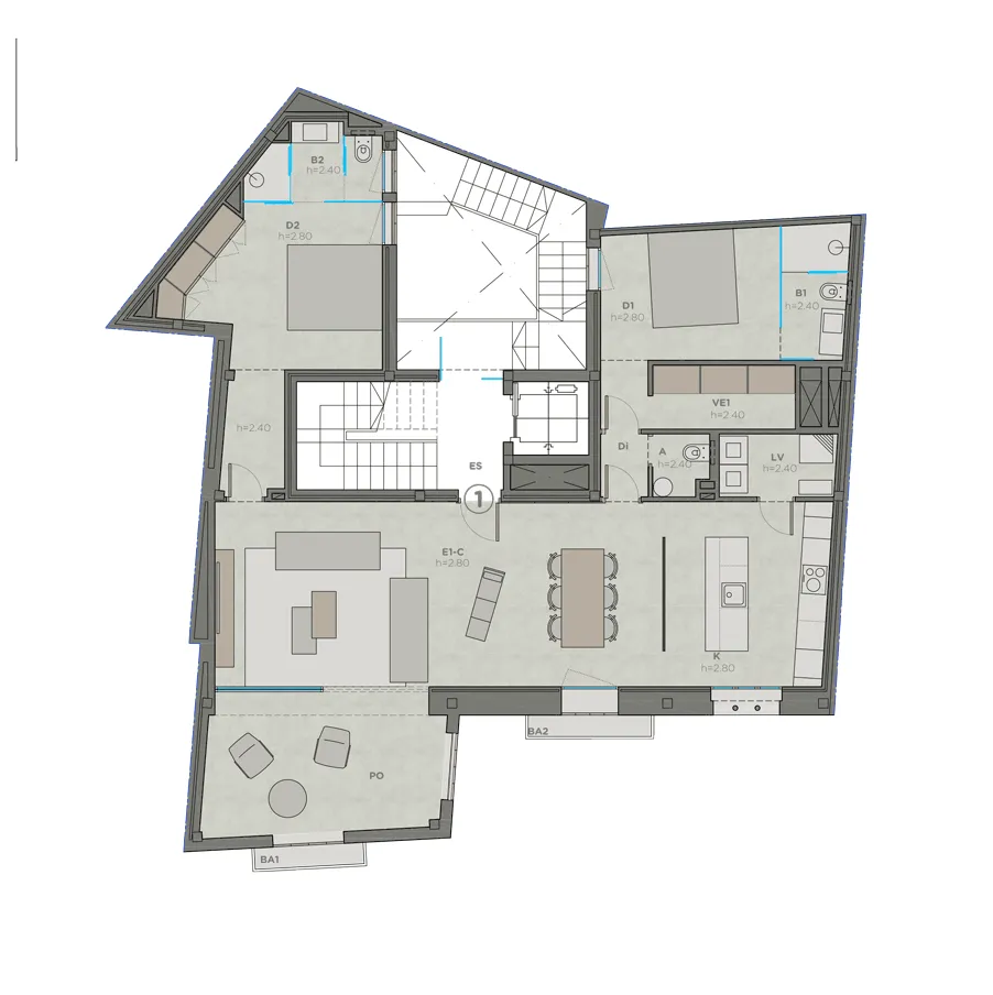 Tijdloos luxe appartement met balkons en lift - Palma de Mallorca-7