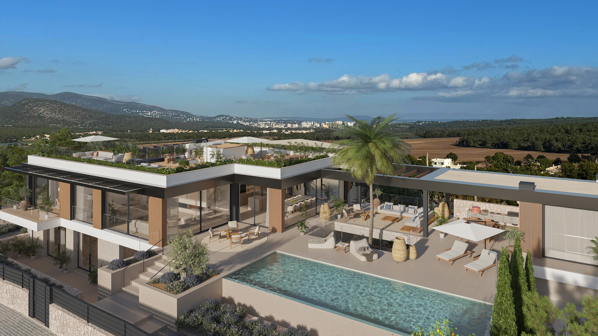 Una excepcional vila de disseny recentment construïda amb vistes al mar a prop de Port Adriano