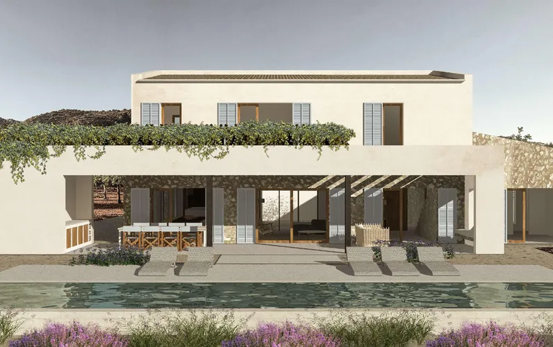 Rustiek perceel met project voor vrijstaand huis en zwembad