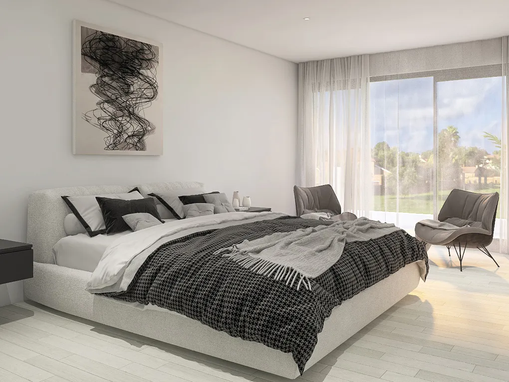 Nieuwbouwproject: Moderne twee-onder-een-kapwoning met gedeeltelijk uitzicht op zee in Bahia Azul-7