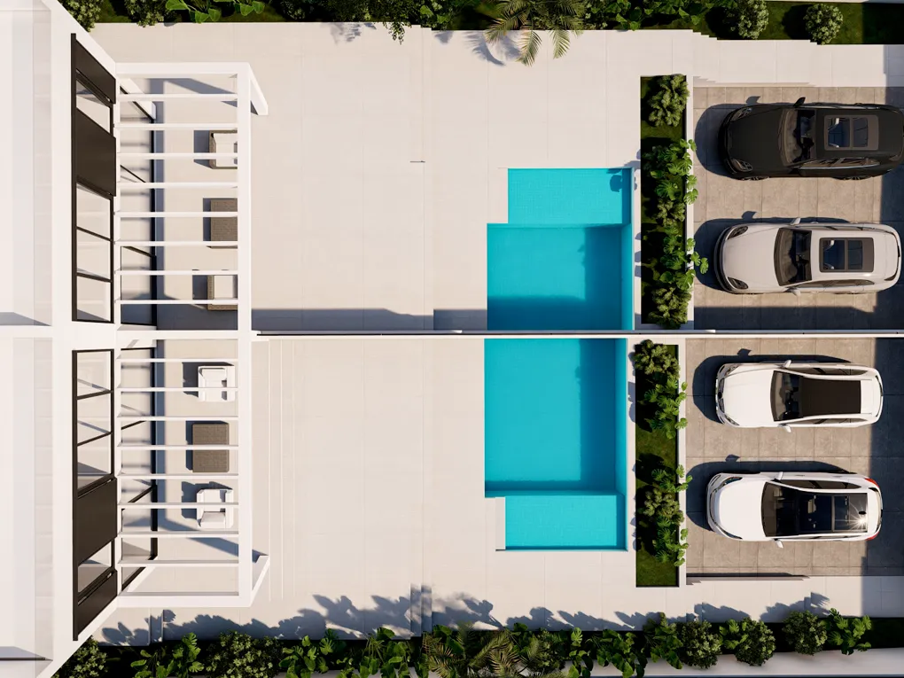 Progetto di nuova costruzione: moderna casa bifamiliare con vista parziale sul mare a Bahia Azul-10