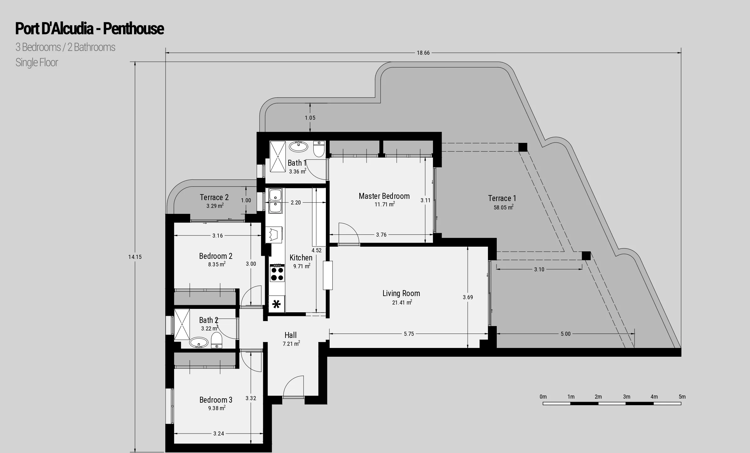 "Penthouse Promenade" Tijdelijke verhuur in Puerto de Alcudia-16