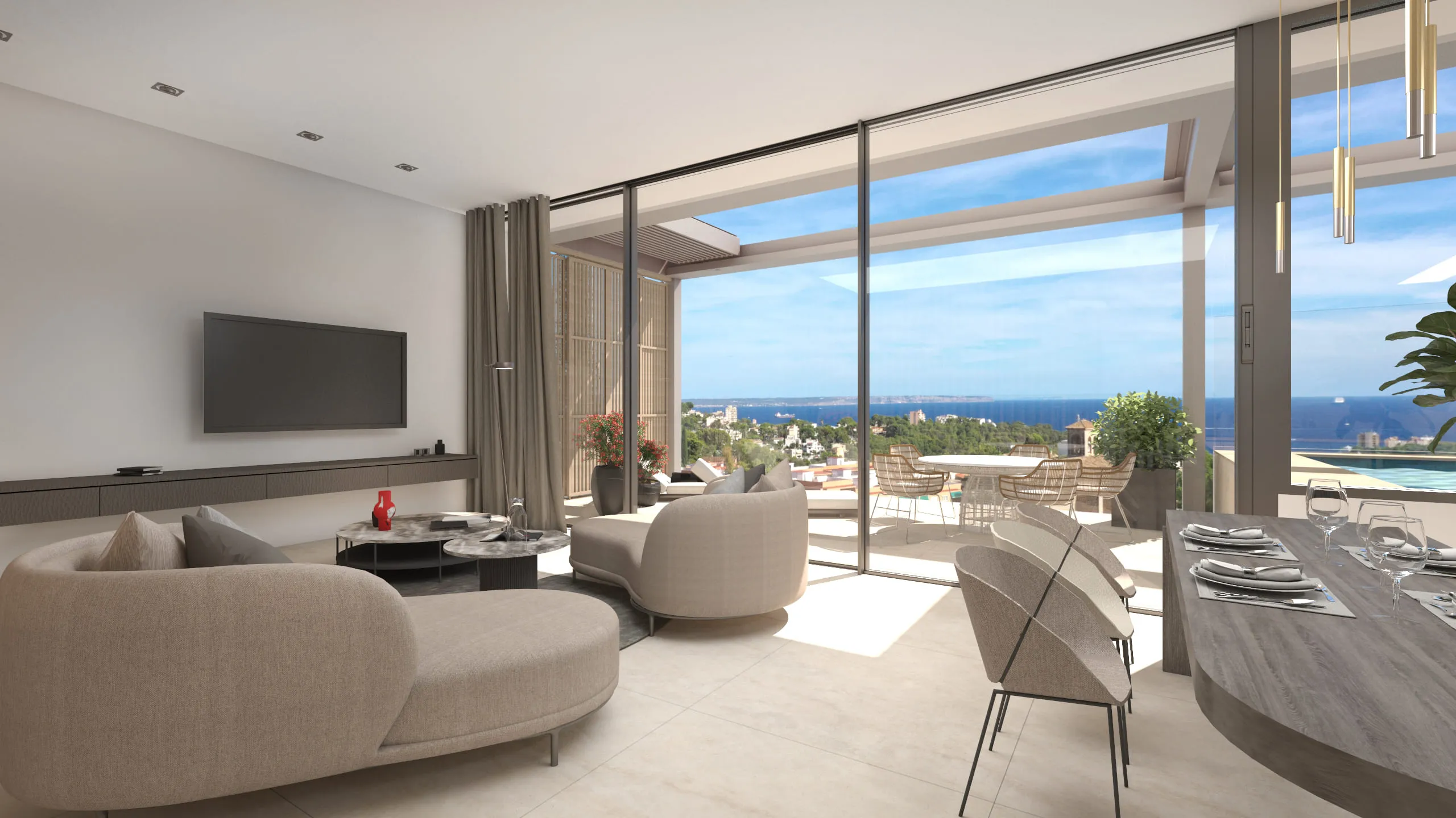 Obra nueva con fantásticas vistas a la bahía de Palma-4