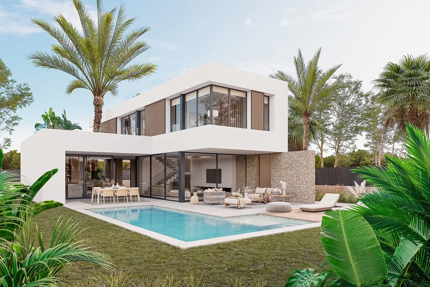 Designervilla nær stranden med havudsigt-1