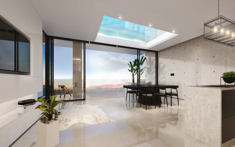 Superlativ penthouse i nybygget boligkompleks