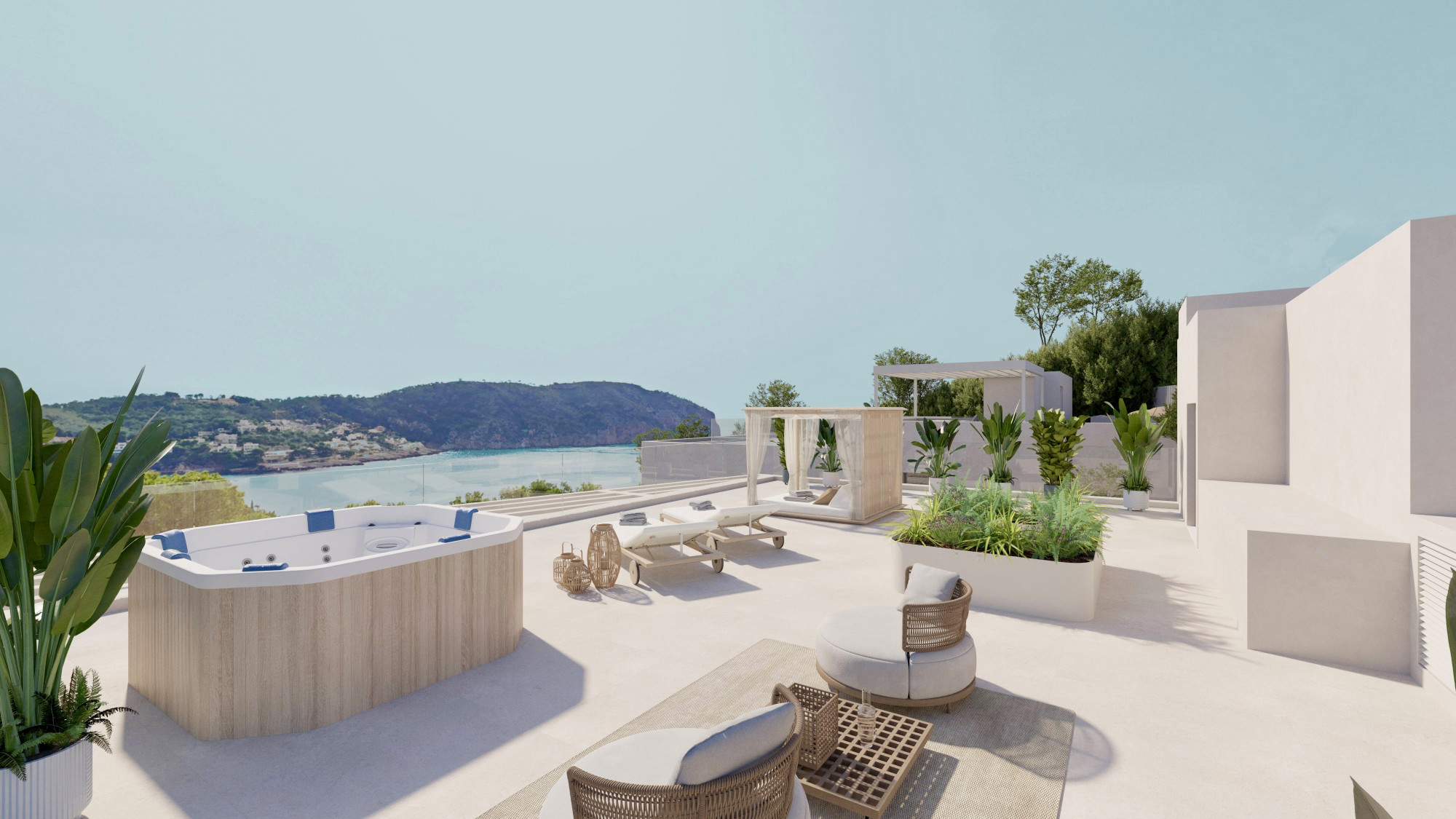 Villa moderna di lusso con una splendida vista sul mare
