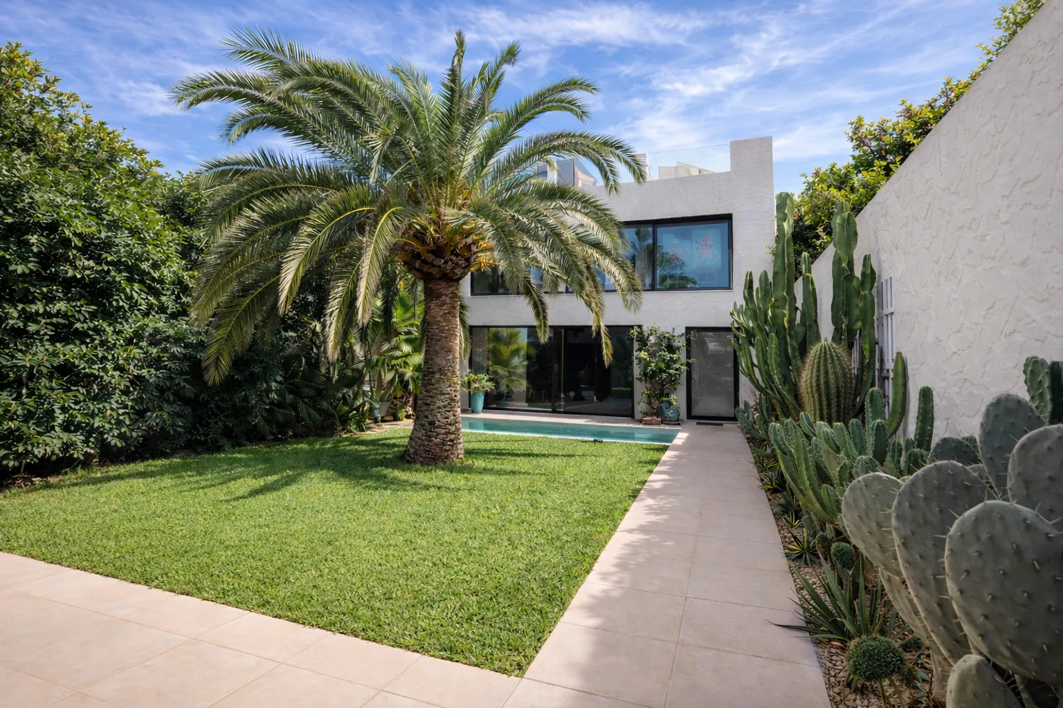 Modern and exclusive semi-detached house with tropical garden, privat pool and sea views-1