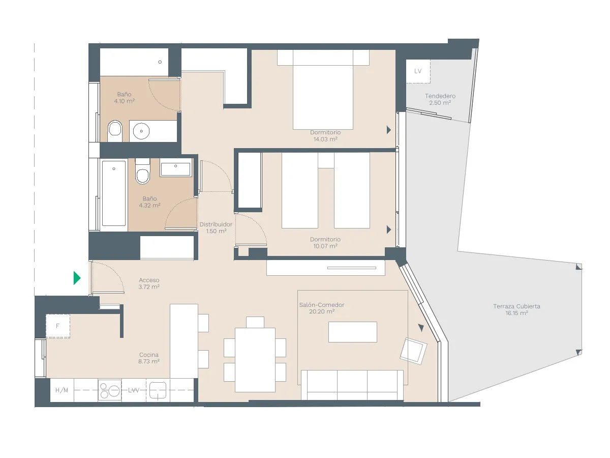 Nowo wybudowany penthouse w odległości spaceru od plaży-22