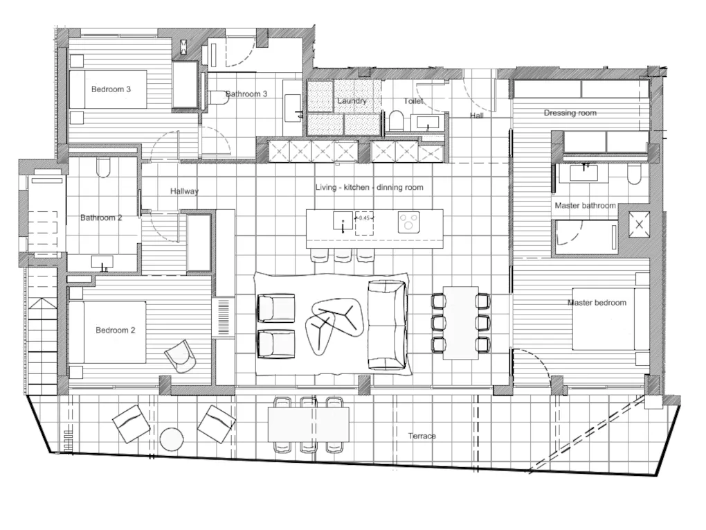Penthouse met zeezicht en privézwembad op het dak-16