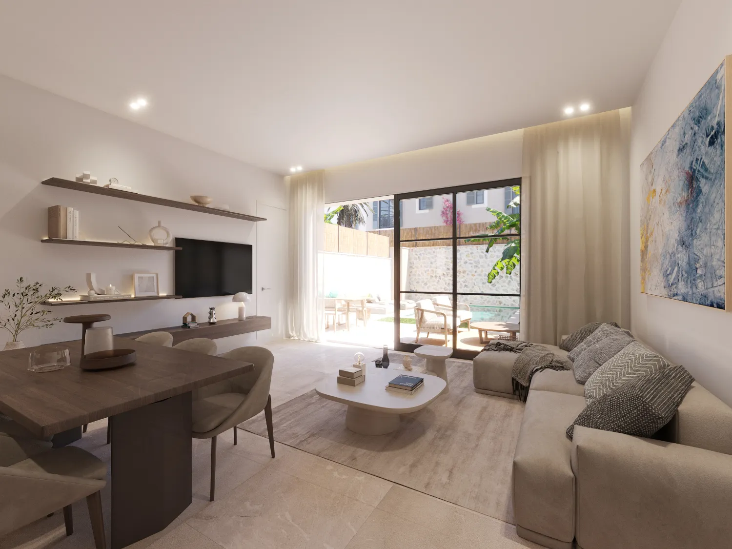 Casa adosada con estilo y oasis privado con piscina en Son Espanyolet-4