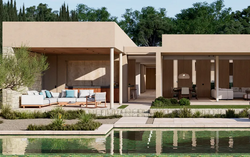 Villa i bungalowstil er nu under opførelse i Son Vida