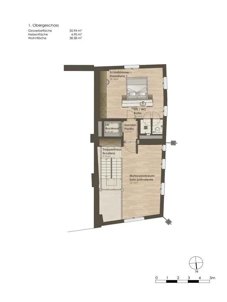 Projekt mit Lizenz: Elegantes Stadthaus mit verschiedenen Nutzungmöglichkeiten,  mit Garage, Aufzug und Dachterrasse-20