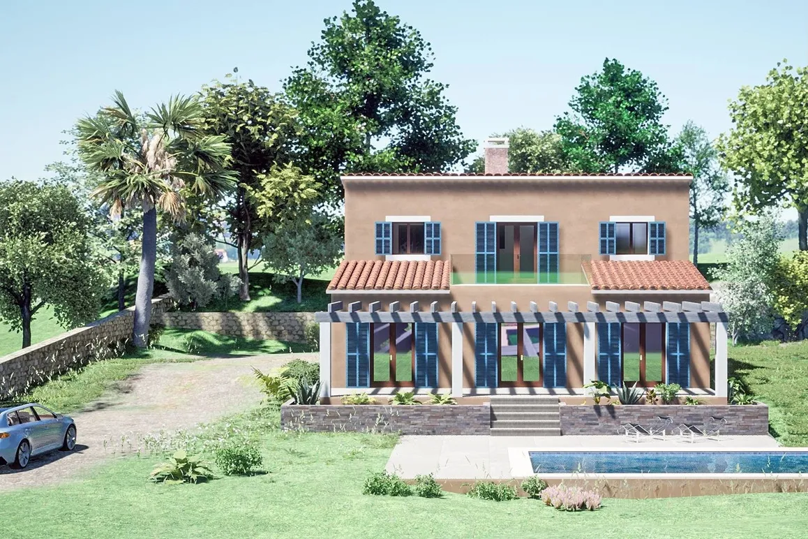 Terreno edificable con licencia para casa unifamiliar con piscina y vistas panorámicas cerca de Son Carrió-2