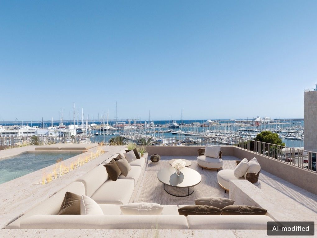Modern duplex penthouse with a stunning harbor view