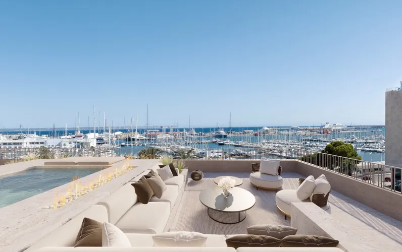 Nowoczesny dwupoziomowy penthouse z fantastycznym widokiem na port