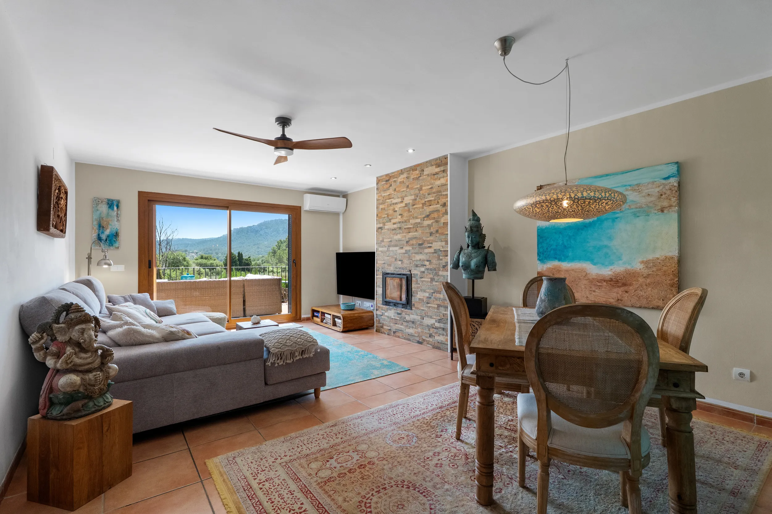 Casa a schiera mediterranea con vista sulle montagne a Puigpunyent-6