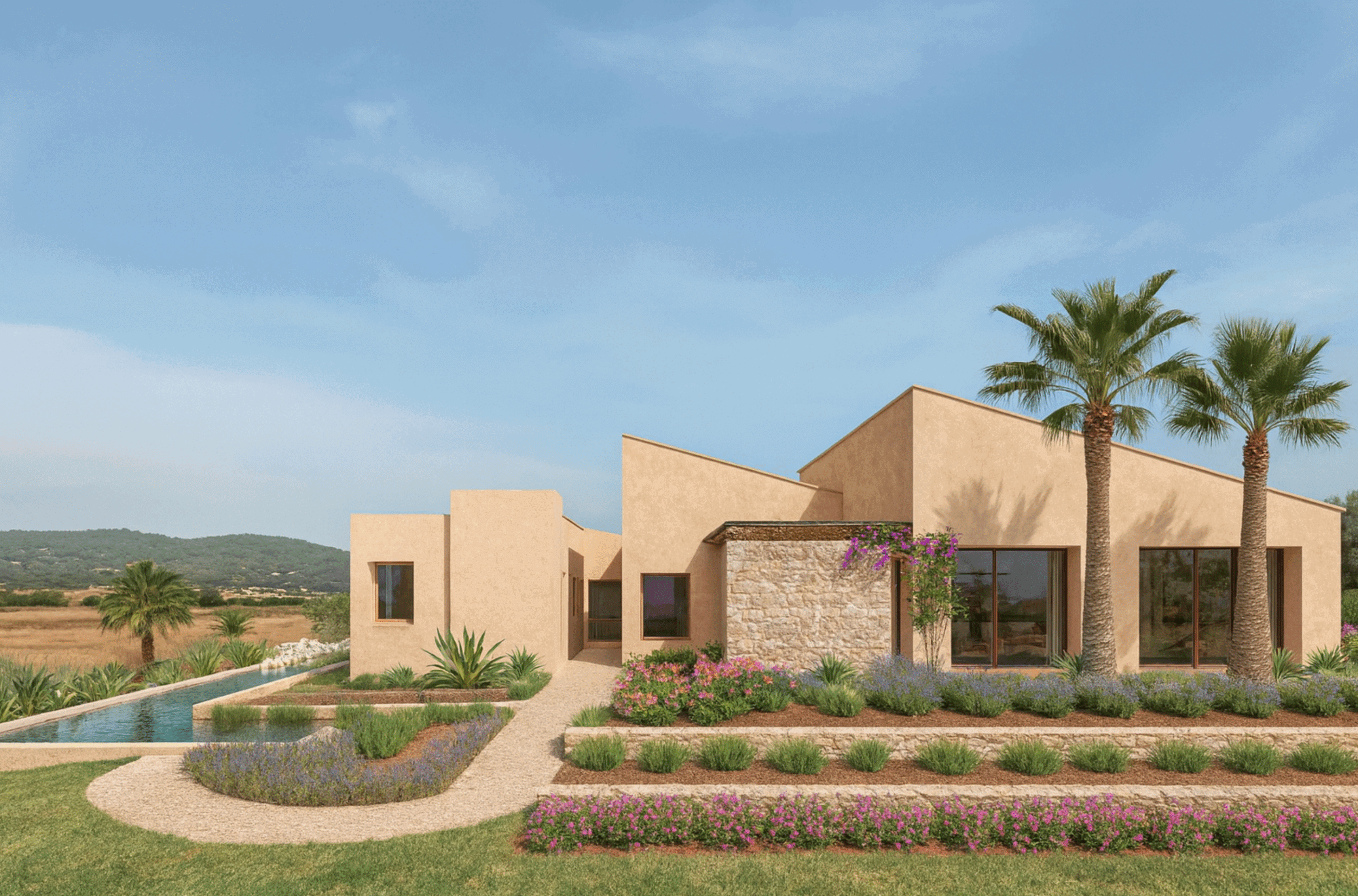 Plot with panoramic view and building project