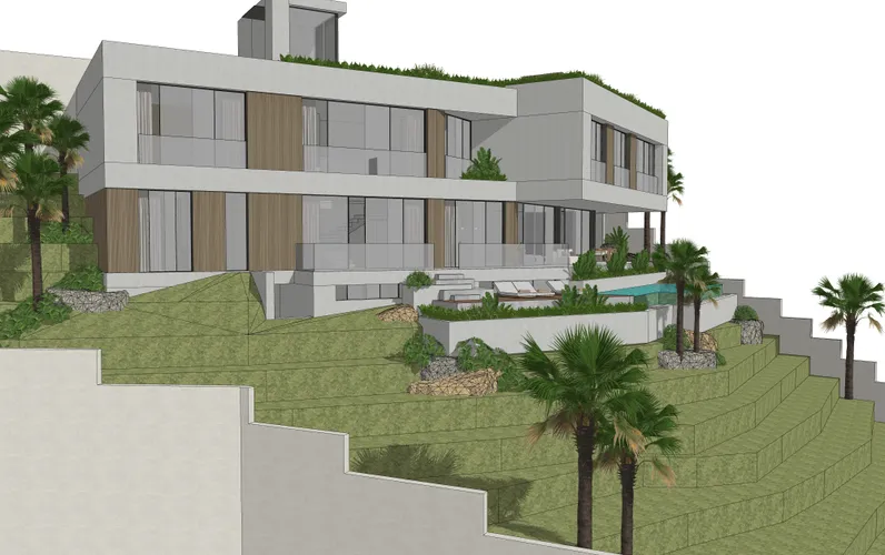 A place for visions – building plot with valid building permit in Monport, Port Andratx