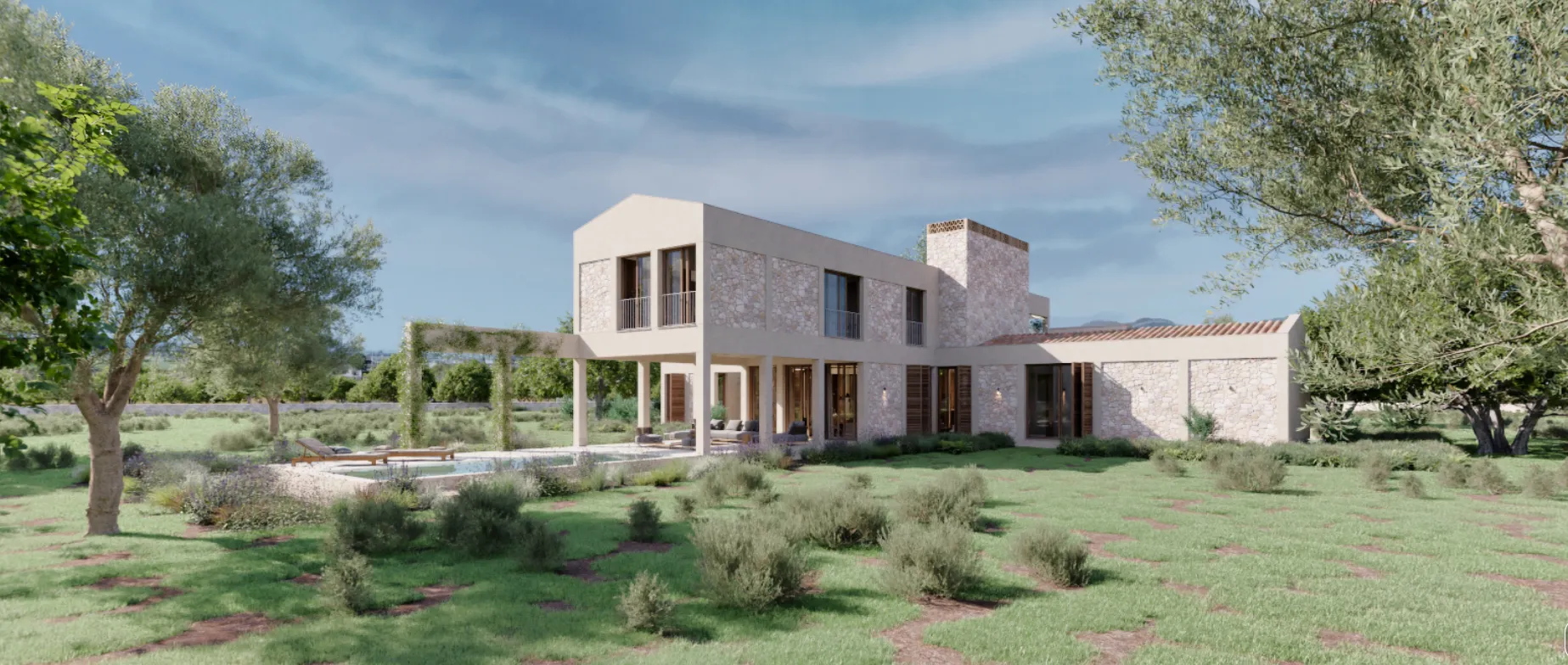 Naturskøn byggegrund med godkendt projekt og panoramaudsigt i Sencelles-15