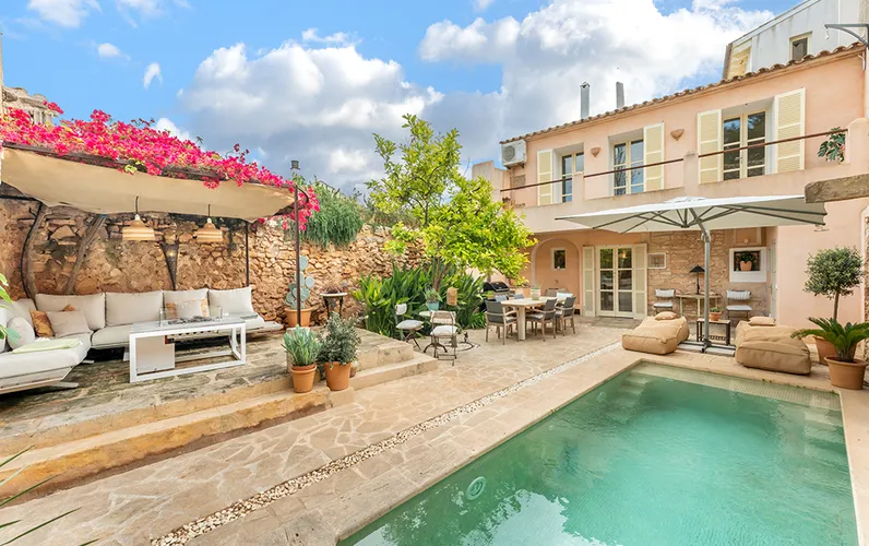 Charming village house in the heart of Ses Salines with an idyllic garden