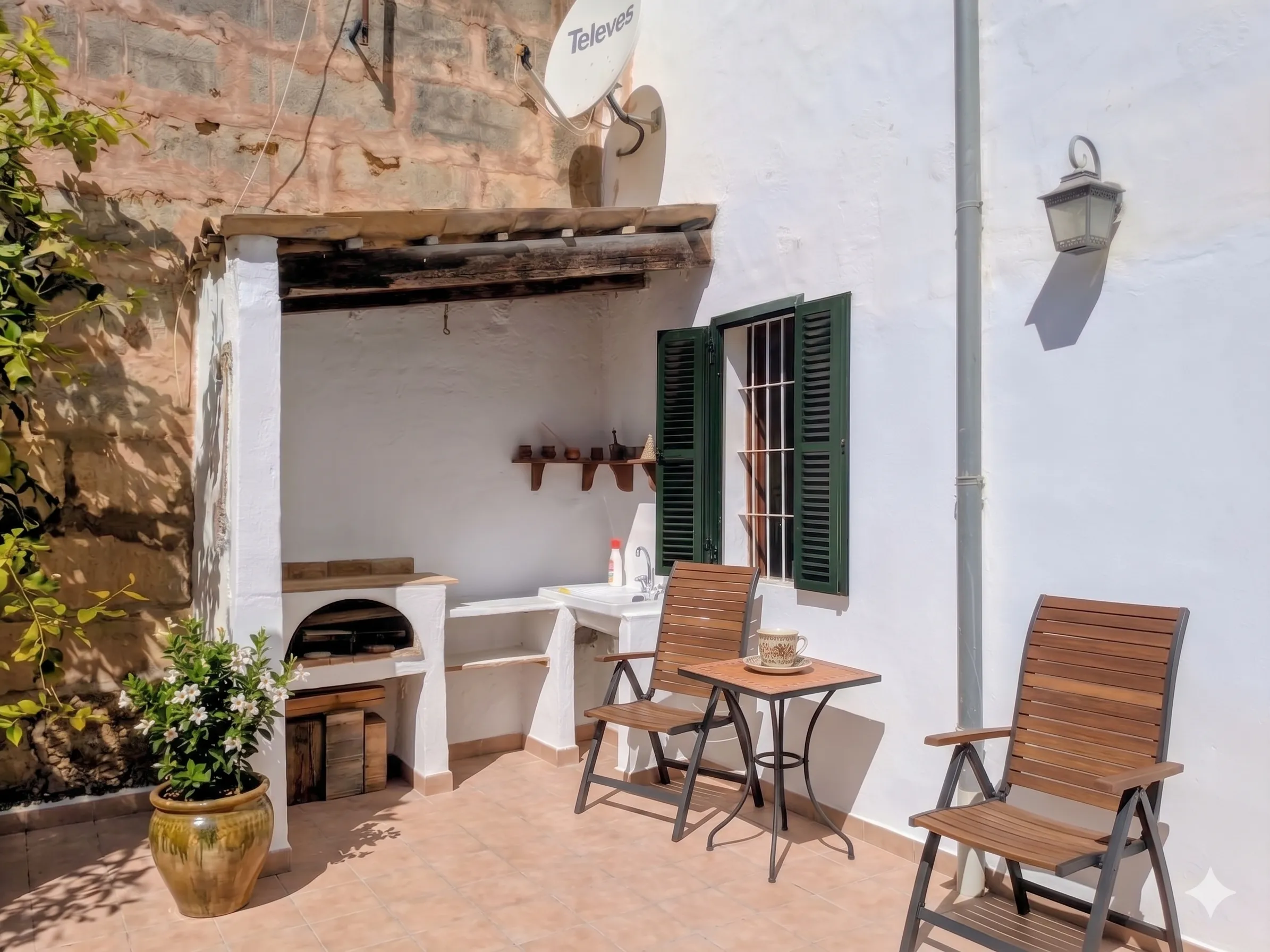 Gran casa de poble amb jardí i cuina exterior a Consell-1