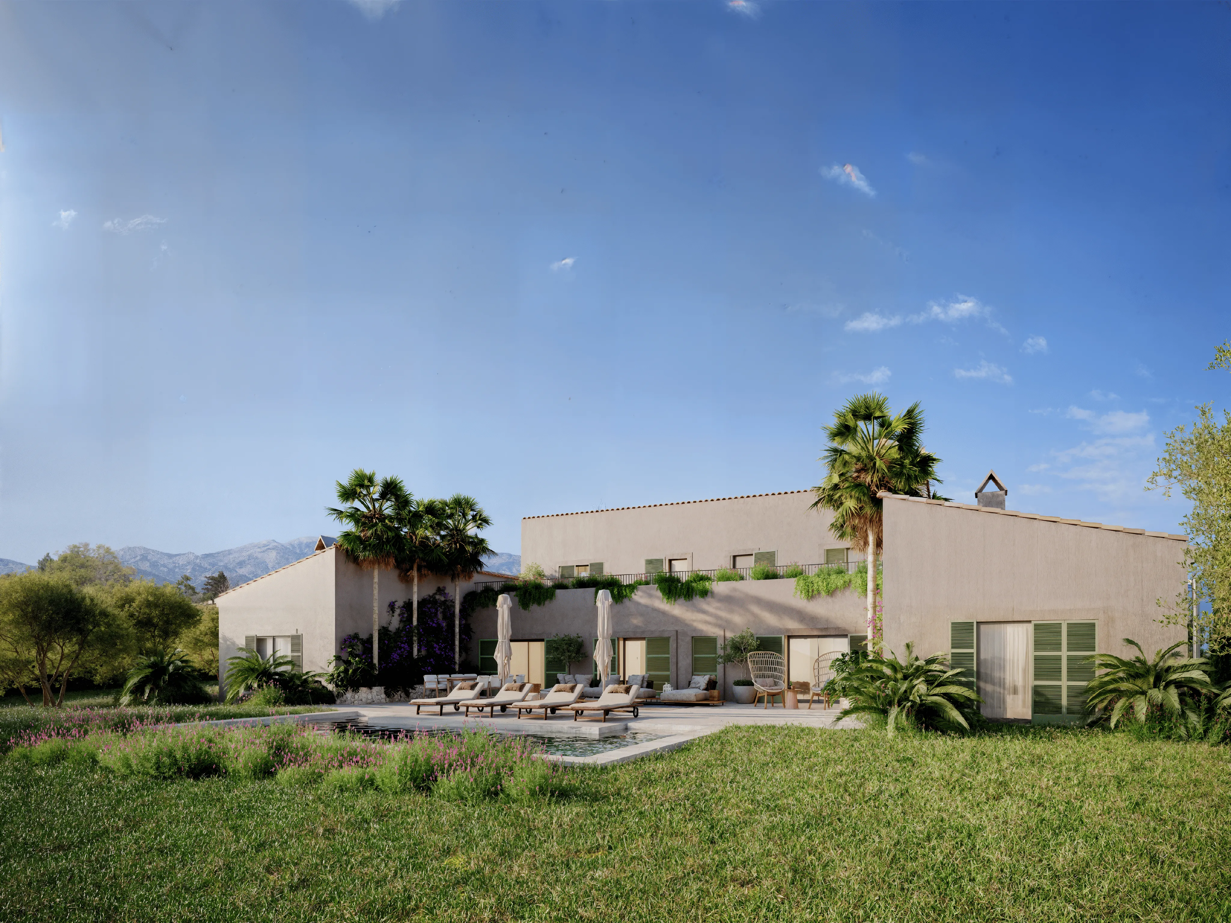 Ruime nieuwbouw finca met uitzicht op de Tramuntana in Inca-3