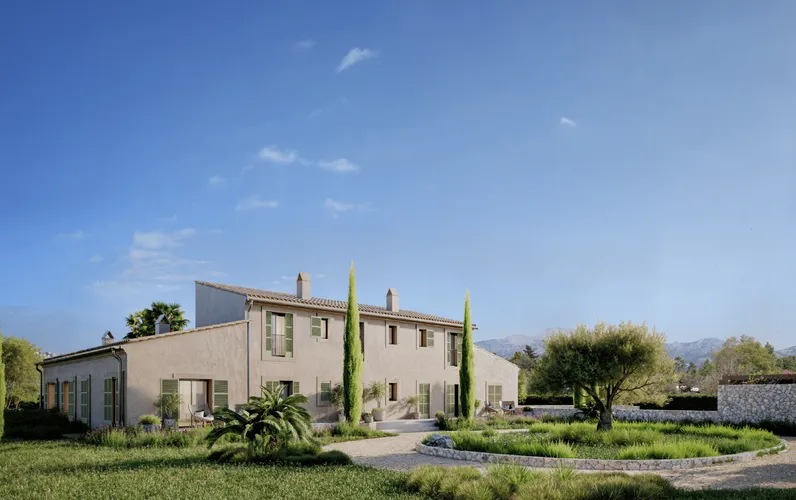 Amplia finca de nueva construcción con vistas a la Tramuntana en Inca