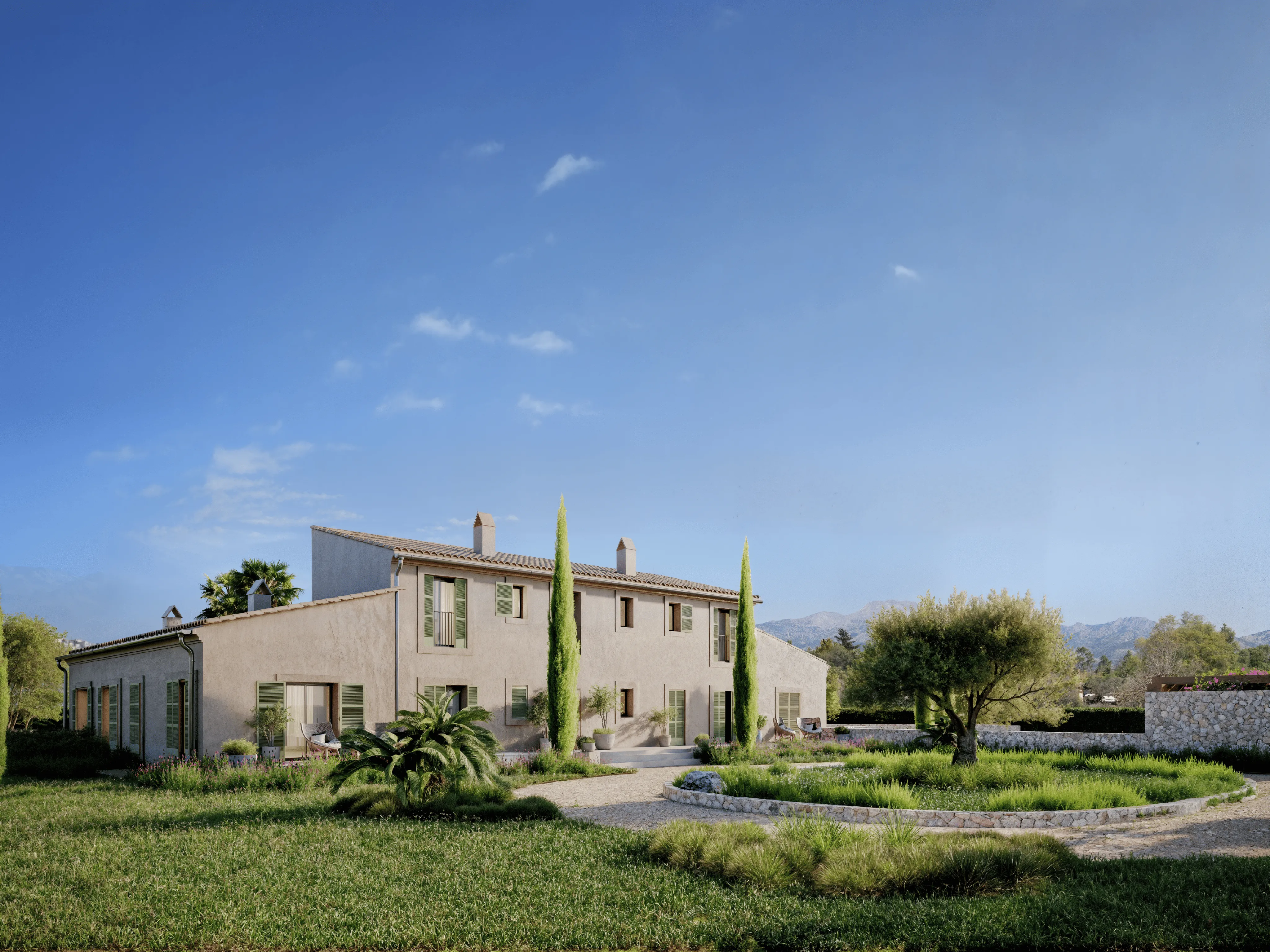 Ruime nieuwbouw finca met uitzicht op de Tramuntana in Inca-1